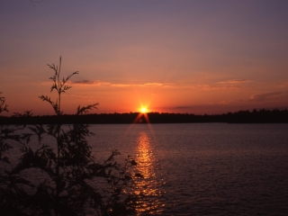 Ontario lake at sunset